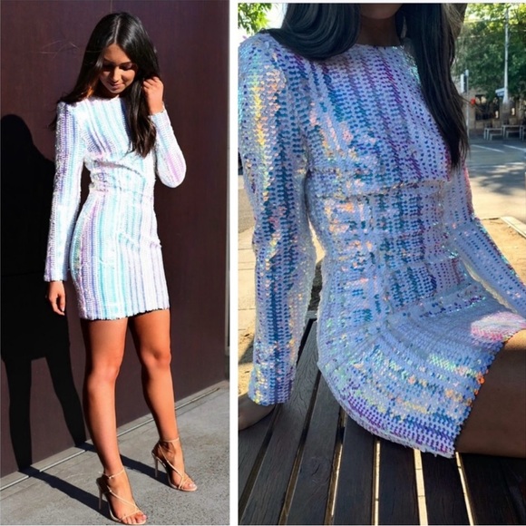 ELLIATT Blondie Sequin Dress in Iridescent 💎 - Picture 8 of 14